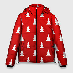 Куртка зимняя мужская НОВОГОДНИЕ ЁЛКИ 2022, цвет: 3D-красный