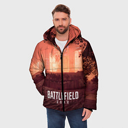 Куртка зимняя мужская Battlefield 2042 - Песочные часы, цвет: 3D-красный — фото 2