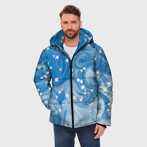 Мужская зимняя куртка Голубая метелица / 3D-Черный – фото 3