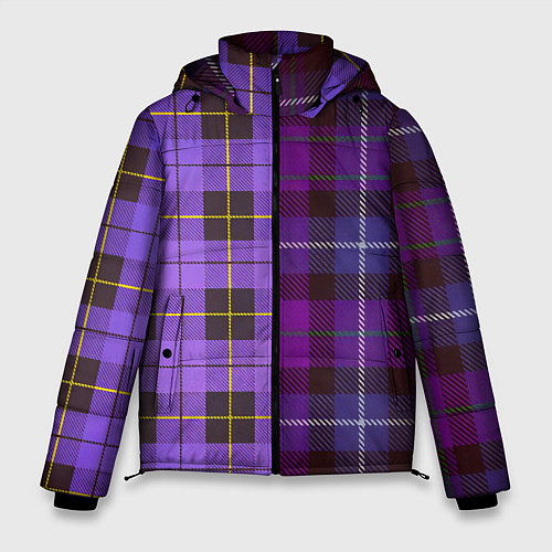 Мужская зимняя куртка Purple Checkered / 3D-Черный – фото 1