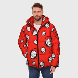 Куртка зимняя мужская Бумажный дом Паттерн, цвет: 3D-красный — фото 2
