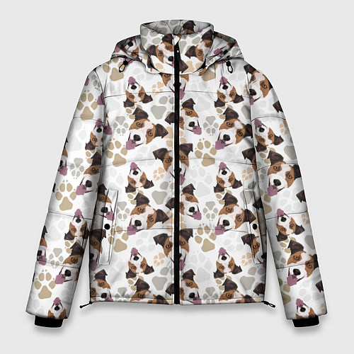 Мужская зимняя куртка Джек Рассел Терьер / 3D-Светло-серый – фото 1