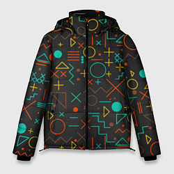 Куртка зимняя мужская Геометрическая Абстракция Частицы, цвет: 3D-красный