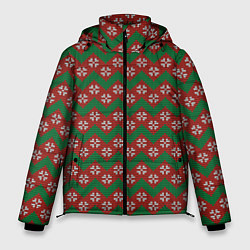 Куртка зимняя мужская Knitted Snowflake Pattern, цвет: 3D-черный