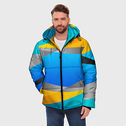 Куртка зимняя мужская Резкая Абстракция, цвет: 3D-красный — фото 2