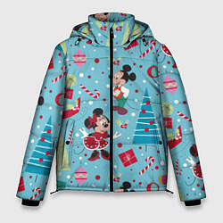 Куртка зимняя мужская Mickey and Minnie pattern, цвет: 3D-черный