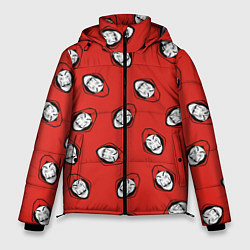 Куртка зимняя мужская БУМАЖНЫЙ ДОМ , УЗОР ИЗ МАСОК ДАЛИ, цвет: 3D-красный