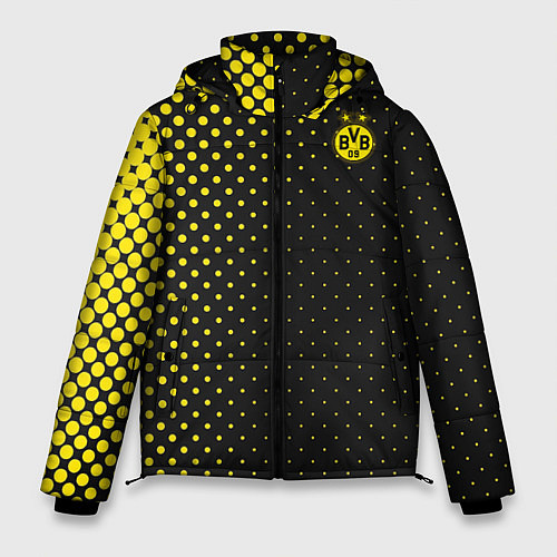 Мужская зимняя куртка Borussia gradient theme / 3D-Черный – фото 1