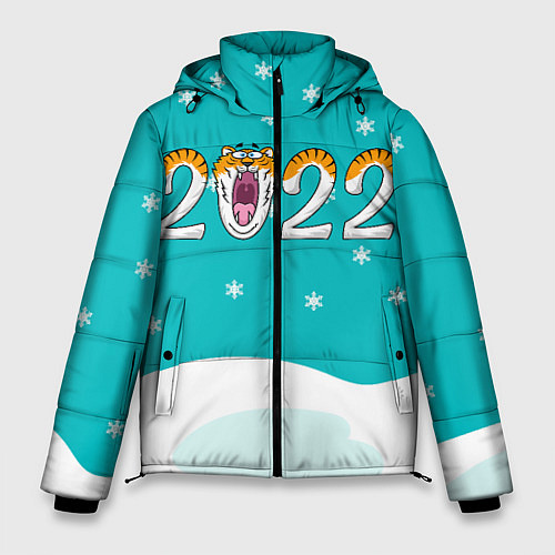 Мужская зимняя куртка Надпись 2022 Новый год / 3D-Черный – фото 1