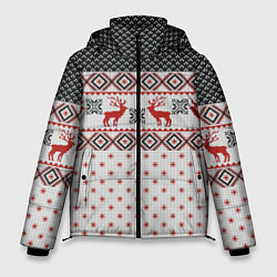 Куртка зимняя мужская НОВОГОДНИЙ УЗОР, цвет: 3D-красный