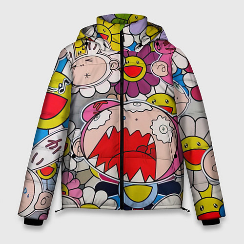 Мужская зимняя куртка Takashi Murakami кричащий арт / 3D-Черный – фото 1