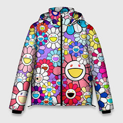 Куртка зимняя мужская Цветы Takashi Murakami, цвет: 3D-черный