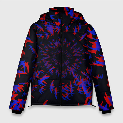 Мужская зимняя куртка Абстракция Стай / 3D-Черный – фото 1
