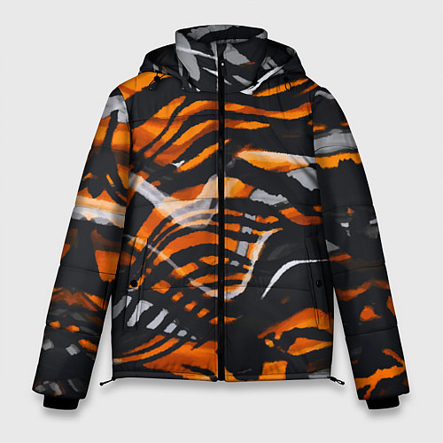 Мужская зимняя куртка Окрас тигра / 3D-Красный – фото 1