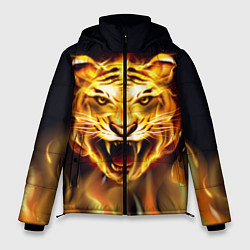 Куртка зимняя мужская Тигр В Пламени, цвет: 3D-светло-серый