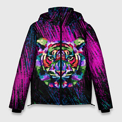 Куртка зимняя мужская Тигр Красочный 2022, цвет: 3D-красный
