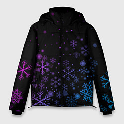 Куртка зимняя мужская Новогодние снежинки Градиент, цвет: 3D-светло-серый