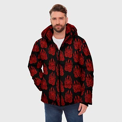 Куртка зимняя мужская ПЕЧАТЬ ВЕЛЕСА КРАСНЫЙ, цвет: 3D-черный — фото 2