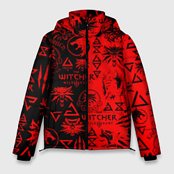 Куртка зимняя мужская THE WITCHER LOGOBOMBING BLACK RED, цвет: 3D-черный