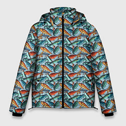 Куртка зимняя мужская Приманки Рыболовные, цвет: 3D-красный