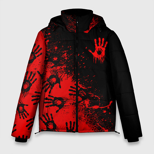 Мужская зимняя куртка Death Stranding Отпечаток рук паттерн / 3D-Черный – фото 1