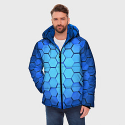 Куртка зимняя мужская Неоновые 3D ПЛИТЫ, цвет: 3D-красный — фото 2