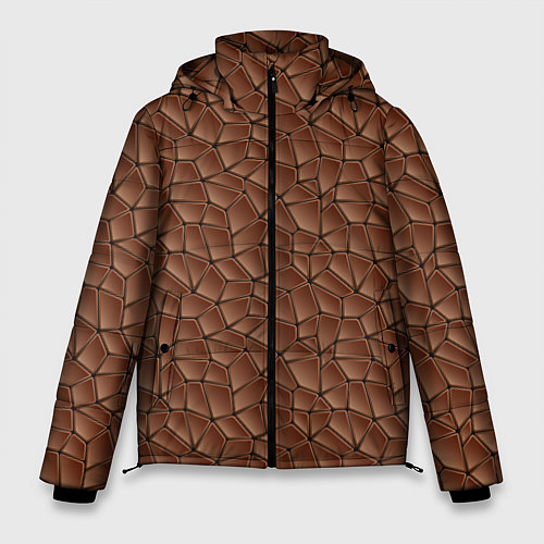 Мужская зимняя куртка Шоколадная Текстура / 3D-Черный – фото 1