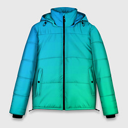 Куртка зимняя мужская Бирюзовый градиент В небольшую клеточку, цвет: 3D-светло-серый