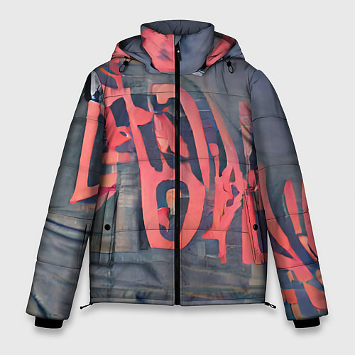 Мужская зимняя куртка Надпись граффити / 3D-Светло-серый – фото 1