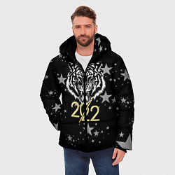 Куртка зимняя мужская Символ года тигр 2022 Ура-Ура!, цвет: 3D-светло-серый — фото 2