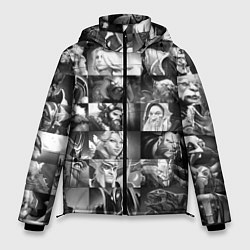 Куртка зимняя мужская DOTA 2 ГЕРОИ ЧЁРНО БЕЛЫЙ ДОТА 2, цвет: 3D-черный