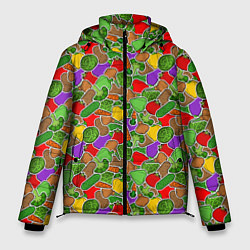 Куртка зимняя мужская Овощи ЗОЖ, цвет: 3D-черный