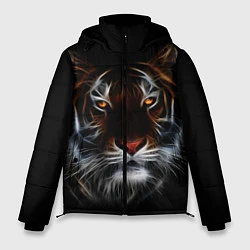 Куртка зимняя мужская Тигр в Темноте Глаза Зверя, цвет: 3D-черный