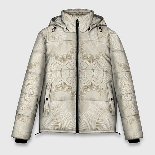 Мужская зимняя куртка Бежевый узор - Хуф и Ся / 3D-Черный – фото 1