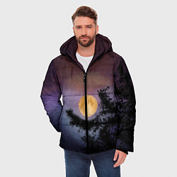 Куртка зимняя мужская Night sky with full moon by Apkx, цвет: 3D-светло-серый — фото 2
