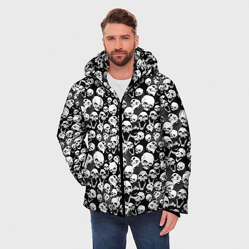 Мужская зимняя куртка Screaming skulls & web / 3D-Светло-серый – фото 3