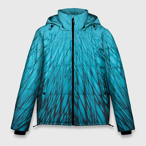 Мужская зимняя куртка Коллекция Rays Лучи Голубой и черный Абстракция 65 / 3D-Черный – фото 1