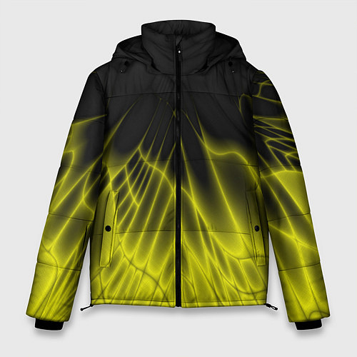 Мужская зимняя куртка Коллекция Rays Лучи Желтый и черный Абстракция 662 / 3D-Черный – фото 1