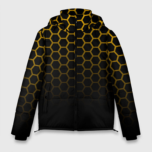 Мужская зимняя куртка Неоновая кольчуга Gold neon / 3D-Черный – фото 1