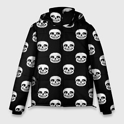 Куртка зимняя мужская UNDERTALE SANS SKULL FACE PATTERN УЗОР, цвет: 3D-светло-серый