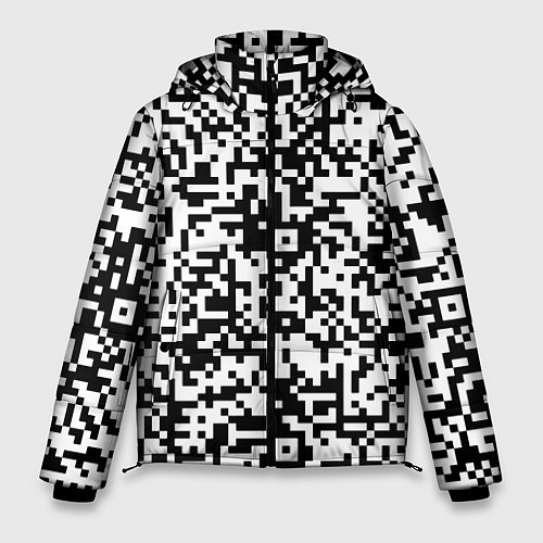 Мужская зимняя куртка Стиль QR код / 3D-Черный – фото 1