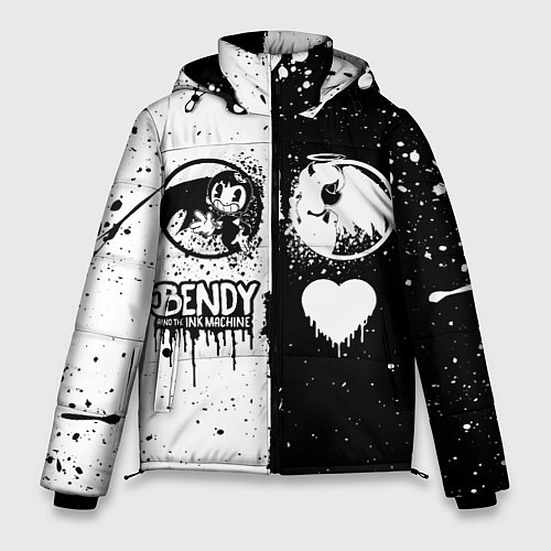 Мужская зимняя куртка BLACK AND WHITE BENDY AND THE INK MACHINE / 3D-Черный – фото 1