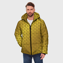 Куртка зимняя мужская Биткоин золото, цвет: 3D-светло-серый — фото 2