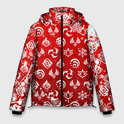 Куртка зимняя мужская НОВОГОДНИЕ СТИХИИ ГЕНШИН ИМПАКТ, НОВЫЙ ГОД, цвет: 3D-красный