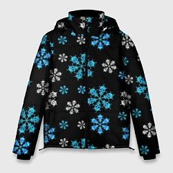 Куртка зимняя мужская Снежинки Черепа черный, цвет: 3D-черный
