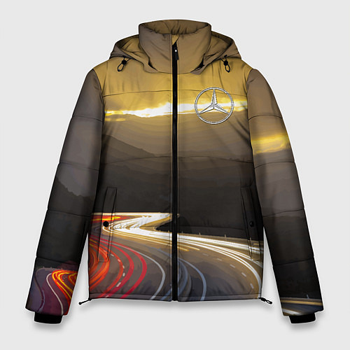 Мужская зимняя куртка Ночная трасса, Мерседес / 3D-Светло-серый – фото 1