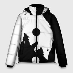 Куртка зимняя мужская Волки Инь и Янь Добро и Зло, цвет: 3D-черный