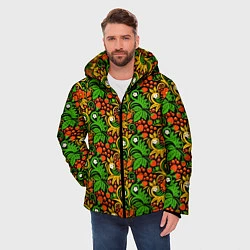 Куртка зимняя мужская Русское Народное Искусство хохлома, цвет: 3D-красный — фото 2