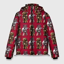 Куртка зимняя мужская Minecraft warriors pattern, цвет: 3D-красный
