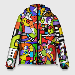 Куртка зимняя мужская Romero Britto - love collage, цвет: 3D-красный